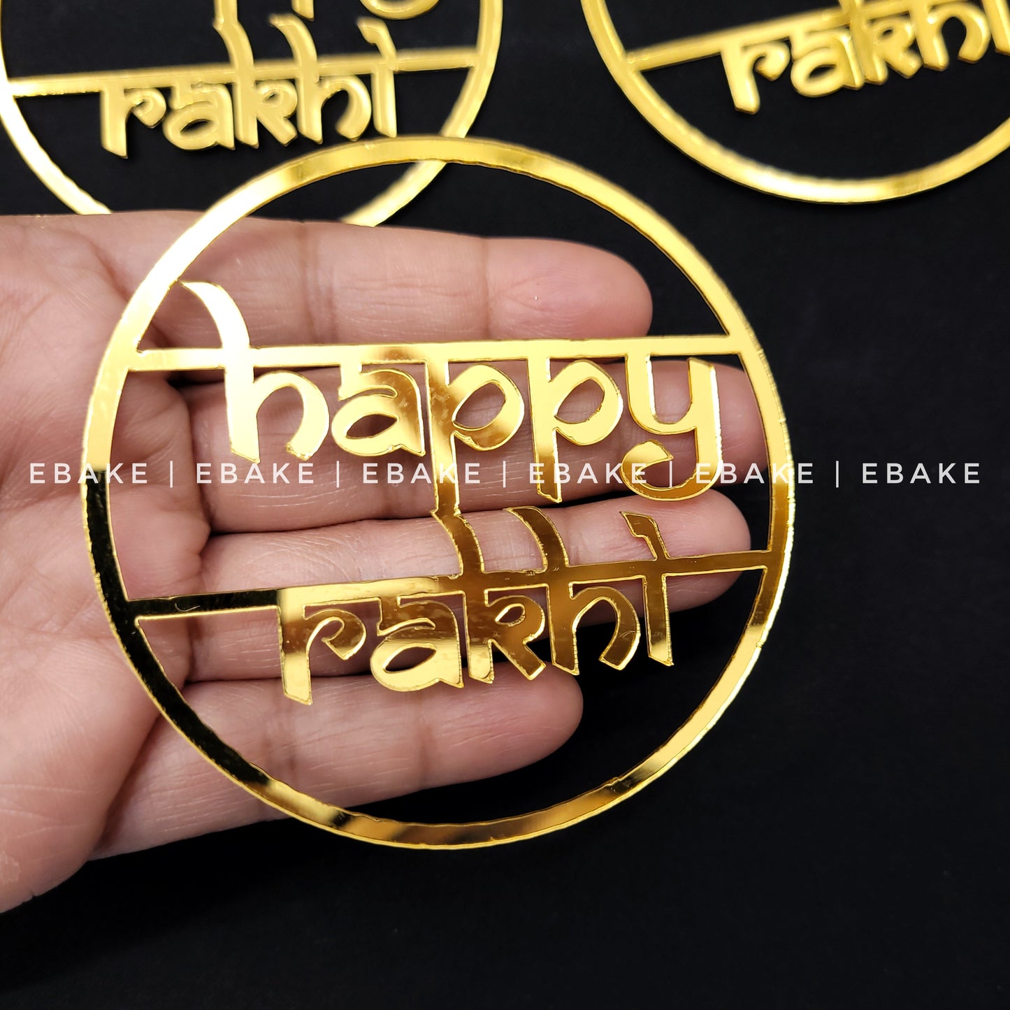 Happy Rakhi Cutout 3 Inch (Set of 3 Pieces) A323