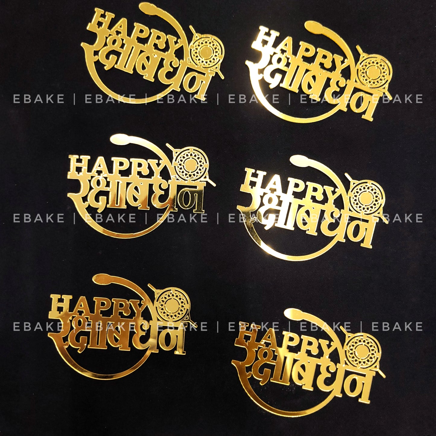 Happy Raksha Bandhan Cutout 3 Inch (Set of 3 Pieces) A316