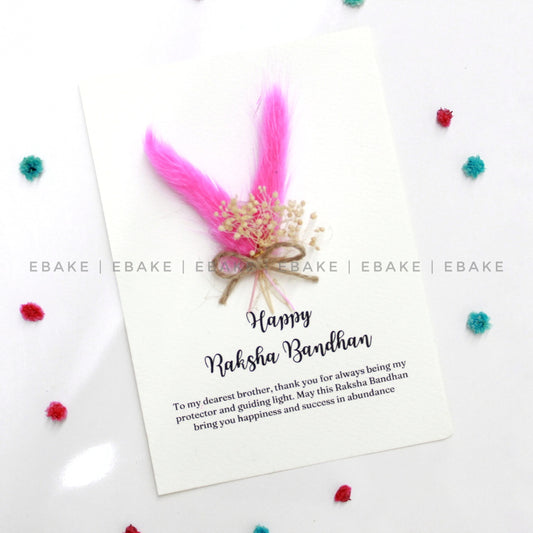 Happy Raksha Bandhan Message Card with Dry Flowers - CC21