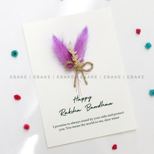 Happy Raksha Bandhan Message Card with Dry Flowers - CC20