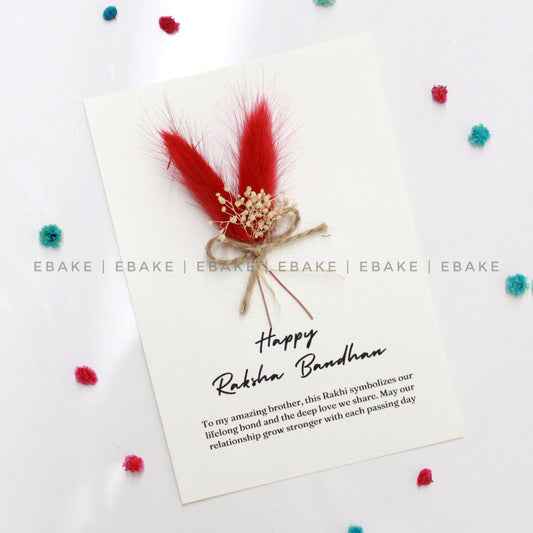 Happy Raksha Bandhan Message Card with Dry Flowers - CC19