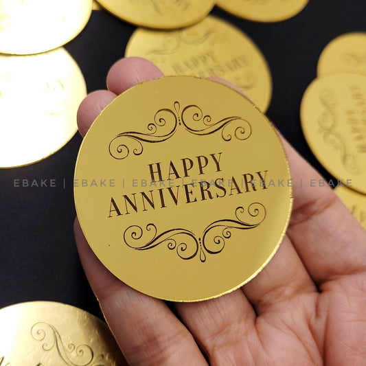Happy Anniversary Coin Topper 2 Inch (Set Of 12)