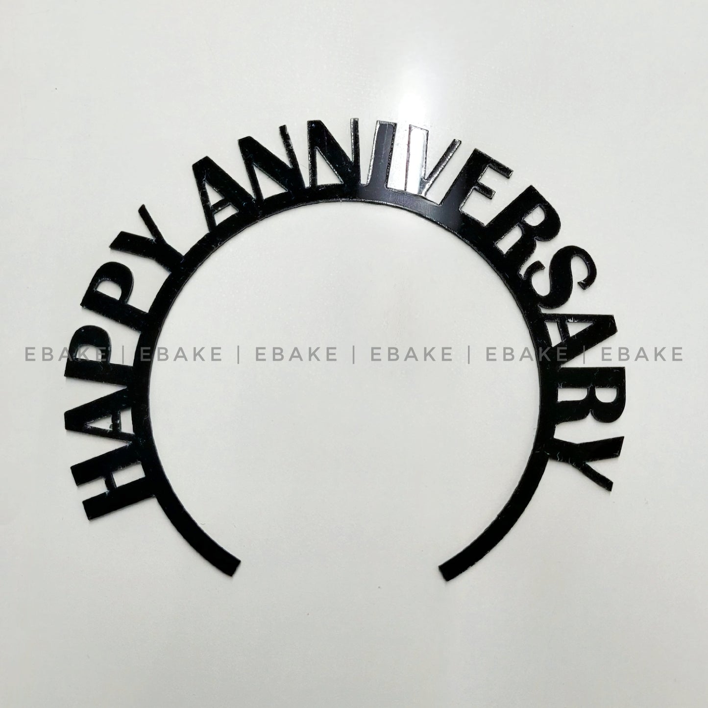 Happy Anniversary Cake Topper Black