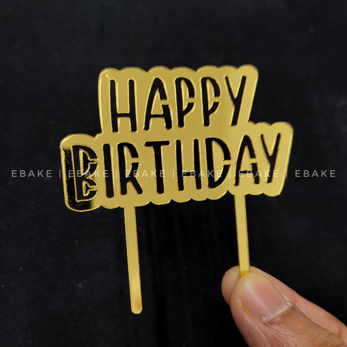 Happy Birthday Mini Topper Golden