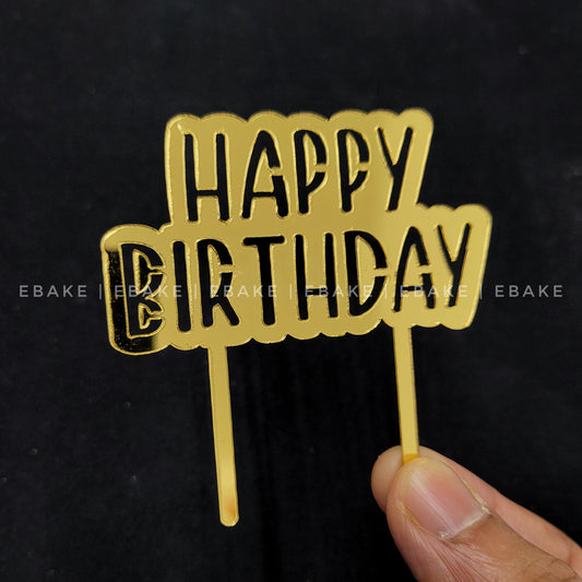 Happy Birthday Mini Topper Golden