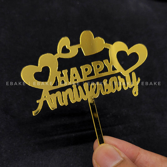 Happy Anniversary Mini Topper Golden