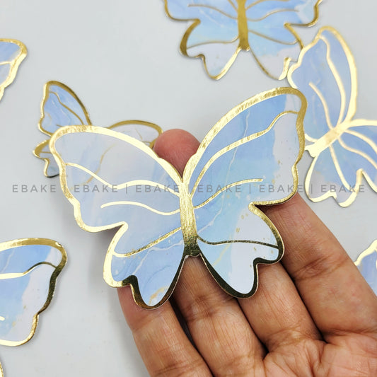 Blue Paper Butterflies - Foldable (Set of 10 Pieces)