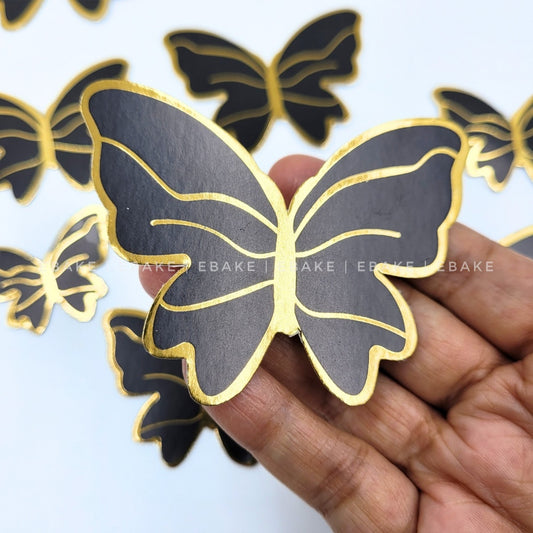 Black Paper Butterflies - Foldable (Set of 10 Pieces)