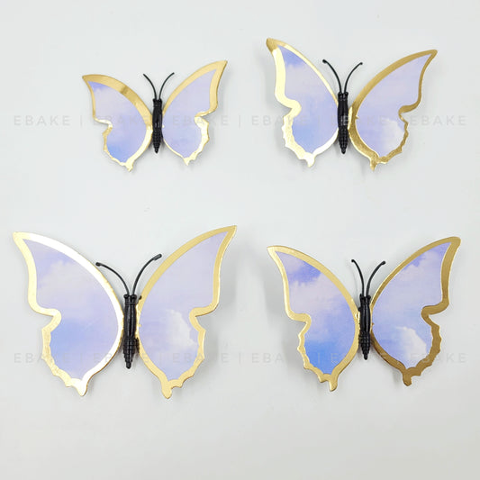 Paper Butterflies - Purple (Set Of 4 Pieces)