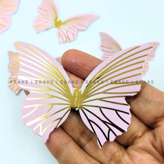 Pink Paper Butterflies - Foldable (Set of 10 Pieces)