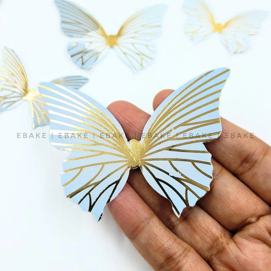 Blue Paper Butterflies - Foldable (Set of 10 Pieces)