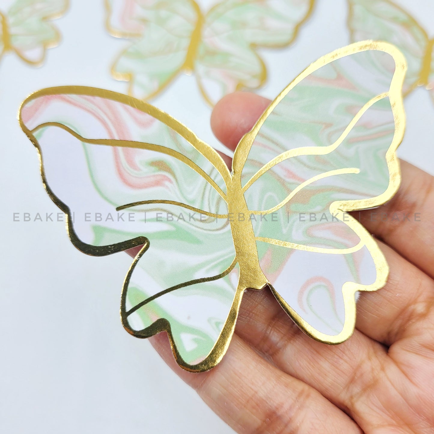 Paper Butterflies Green & Pink - Foldable (Set of 10 Pieces)