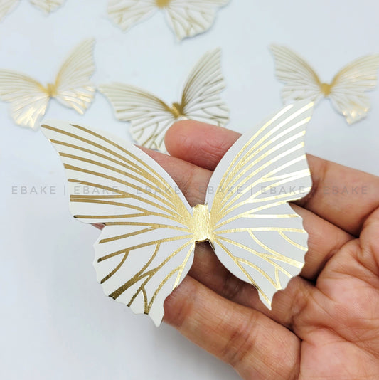 White Paper Butterflies - Foldable (Set of 10 Pieces)