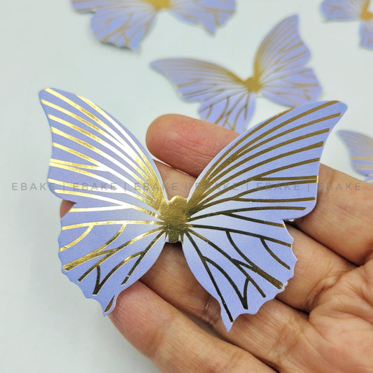 Purple Paper Butterflies - Foldable (Set of 10 Pieces)