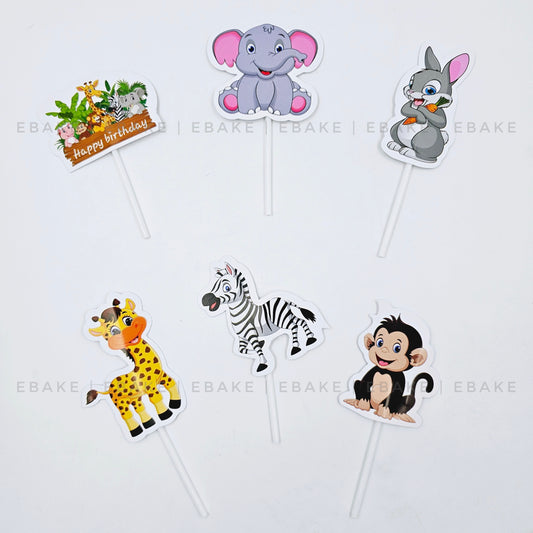 Jungle Theme Paper Topper (Set of 6) Assorted