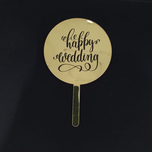 Happy Wedding Paddle Topper (Coin Topper With Stand)