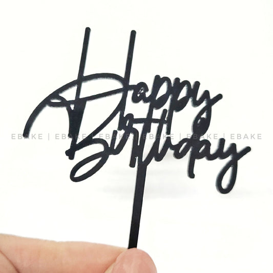 Happy Birthday Mini Topper Black