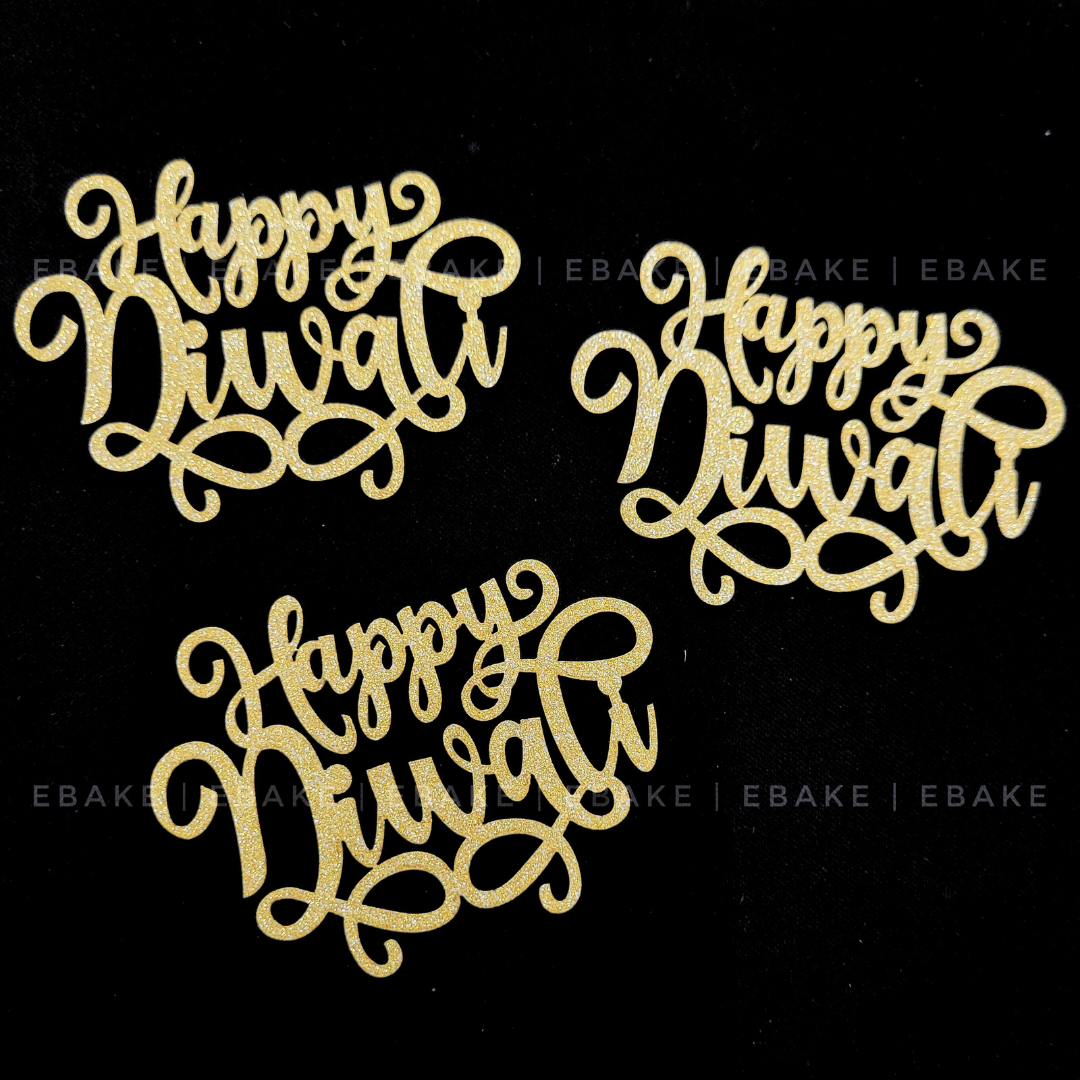 Happy Diwali Cutout/Charm (Set Of 3 pieces) MDF - 3 Inch A575