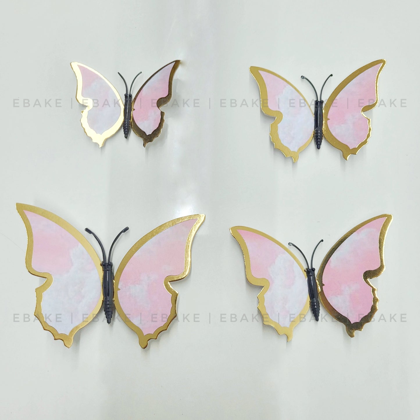 Paper Butterflies - Pink (Set Of 4 Pieces)