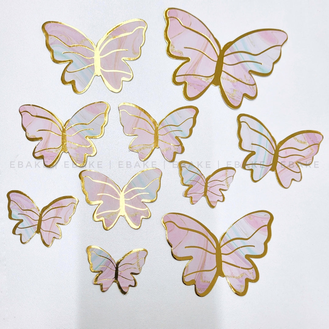 Pink Paper Butterflies - Foldable