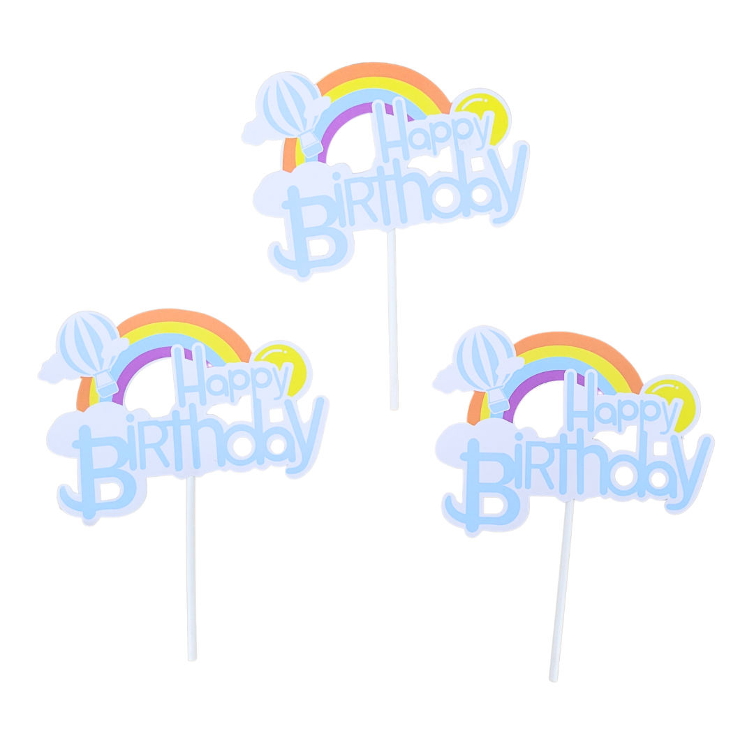 Birthday Paper Topper Rainbow (Set of 3 pieces)