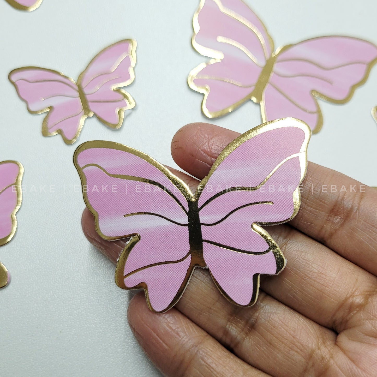 Pastel Pink Paper Butterflies - Foldable (Set of 10 Pieces)