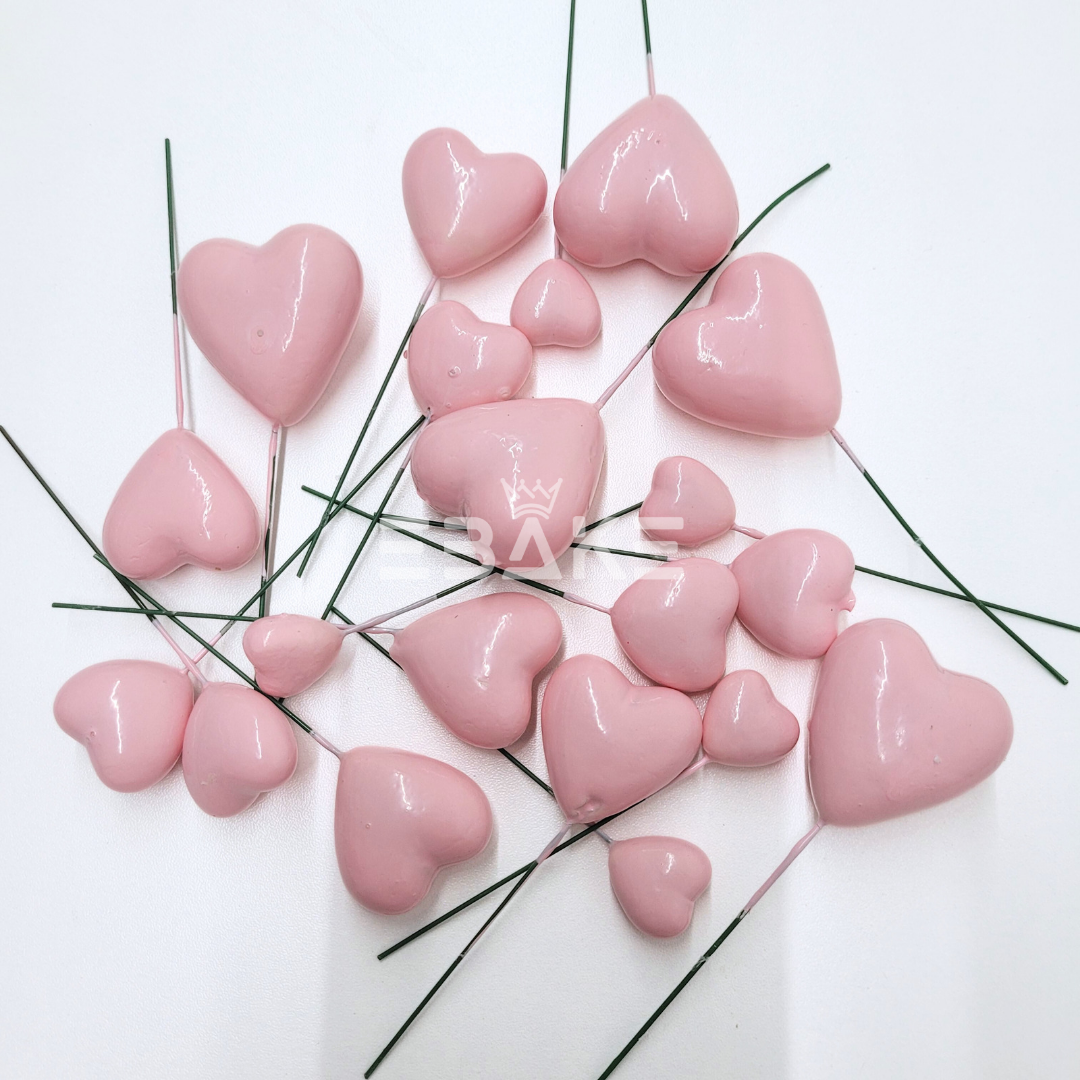 Pink Faux Hearts - Set Of 20 Pieces