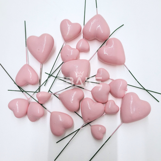 Pink Faux Hearts - Set Of 20 Pieces