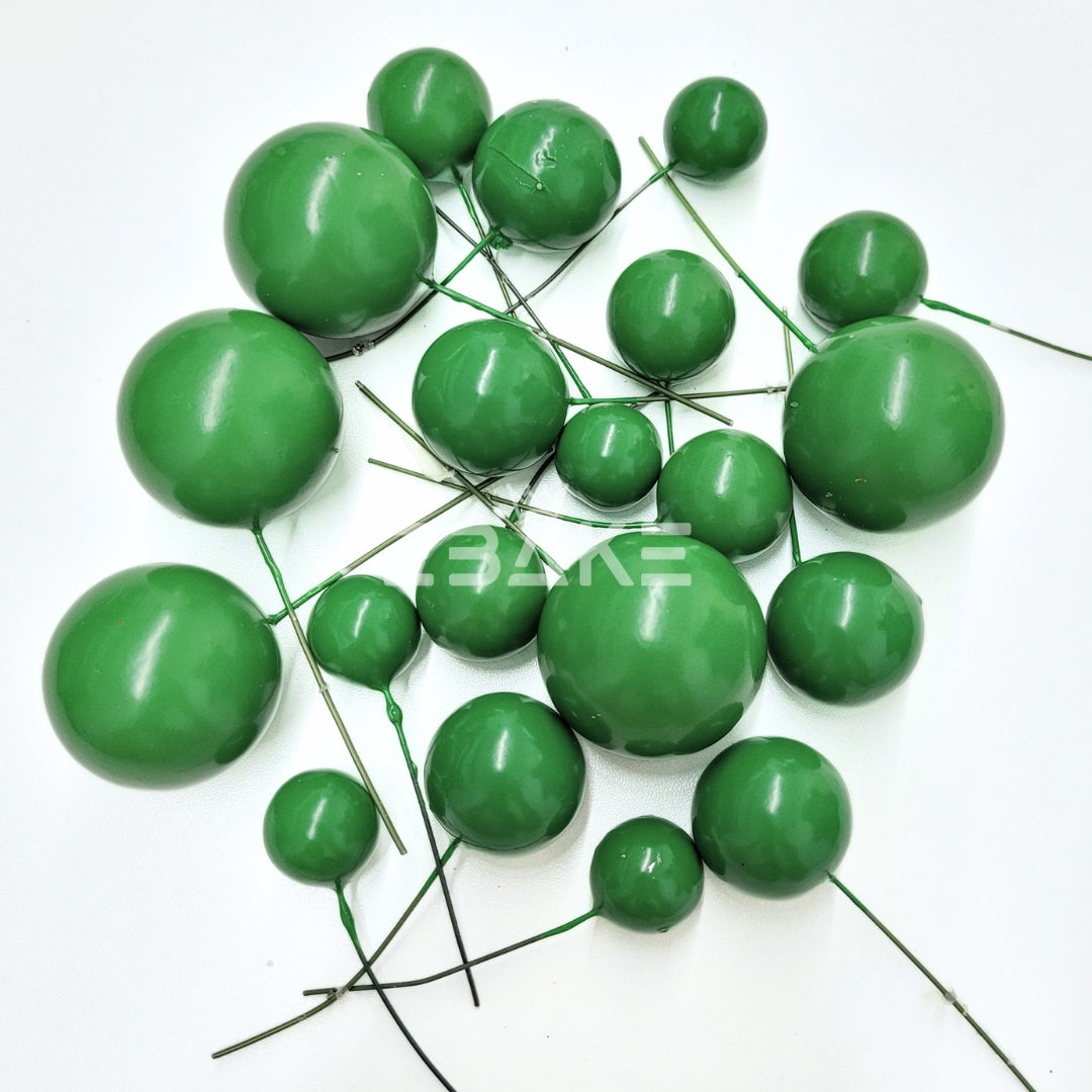 Dark Green Faux Balls - Set Of 20 Pieces