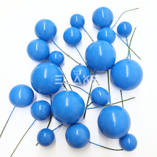 Bright Blue Faux Balls - Set Of 20 Pieces