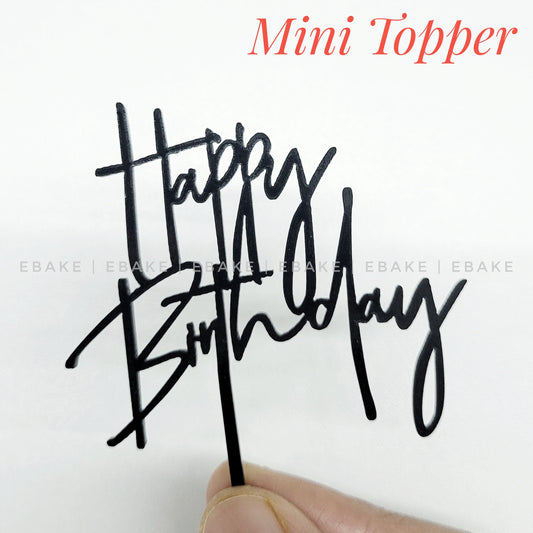 Happy Birthday Mini Topper Black