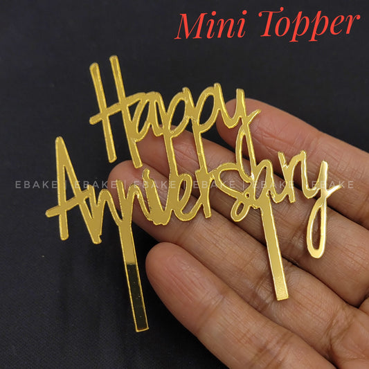 Happy Anniversary Mini Topper Gold