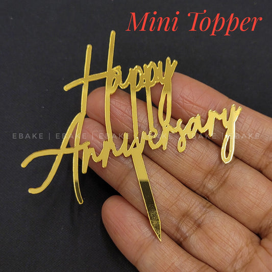 Happy Anniversary Mini Topper Golden