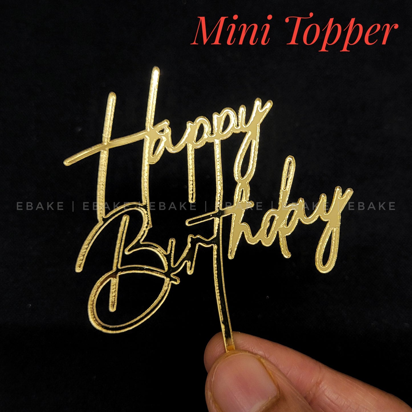 Happy Birthday Mini Topper Golden