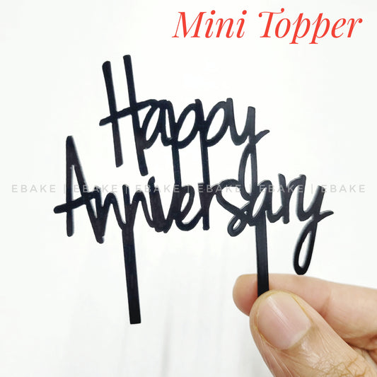 Happy Anniversary Mini Topper Black
