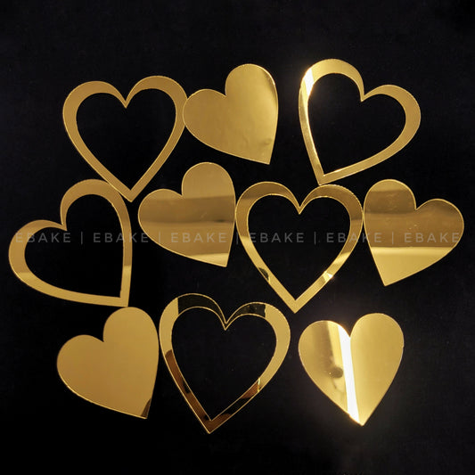 Acrylic Hearts Set (10 Pieces)
