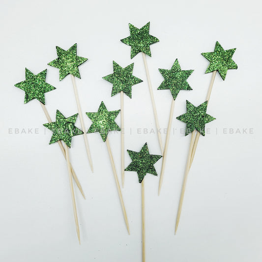 Star Glitter Topper - Green