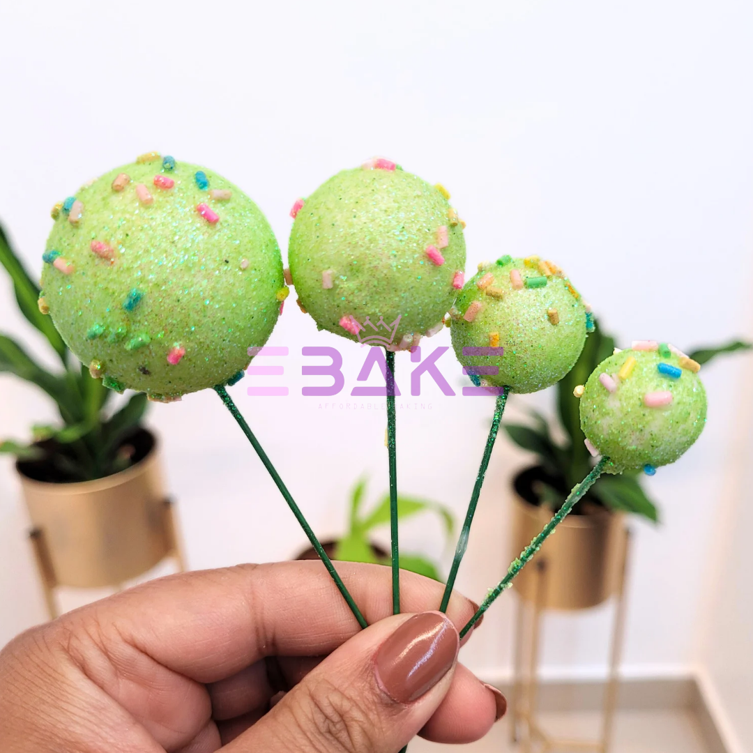 New Faux Balls With Sprinkles Green - Set Of 20 Pieces