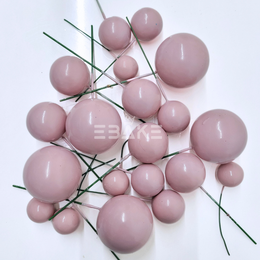 Mauve Pink Faux Balls - Set Of 20 Pieces