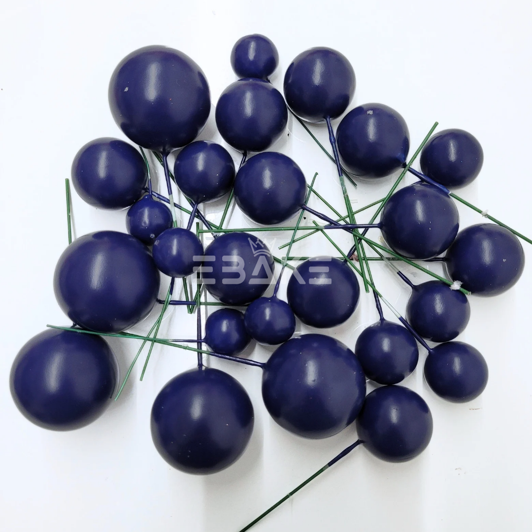 Navy Blue Faux Balls - Set Of 20 Pieces