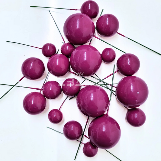 Magenta Faux Balls - Set Of 20 Pieces