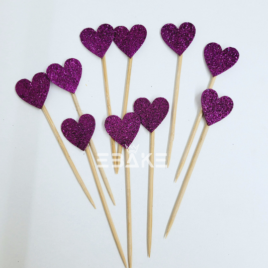 Heart Glitter Topper - Purple