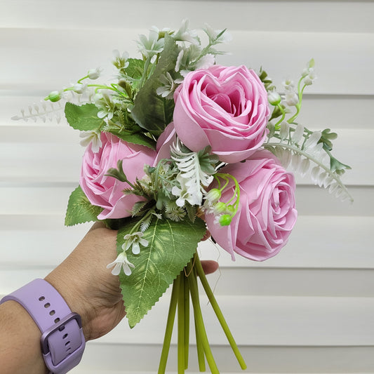 A973 Pink Rose Bunch With Fillers