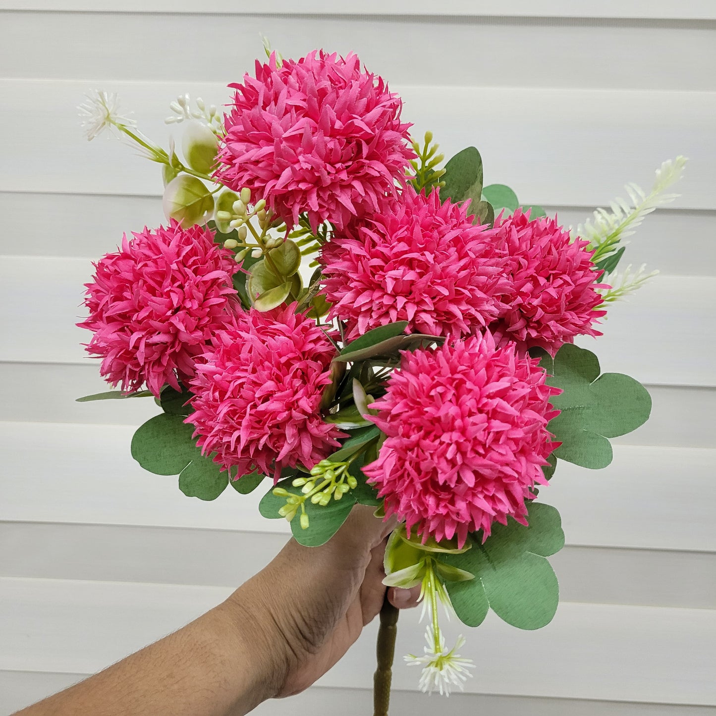 Hot Pink Dahlia Bunch With Fillers - A1036 (6 Dahlias With Fillers)