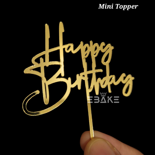 Happy Birthday Mini Topper Golden