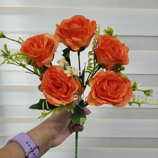 A1162 Orange Rose Bunch (5 Roses With Fillers)