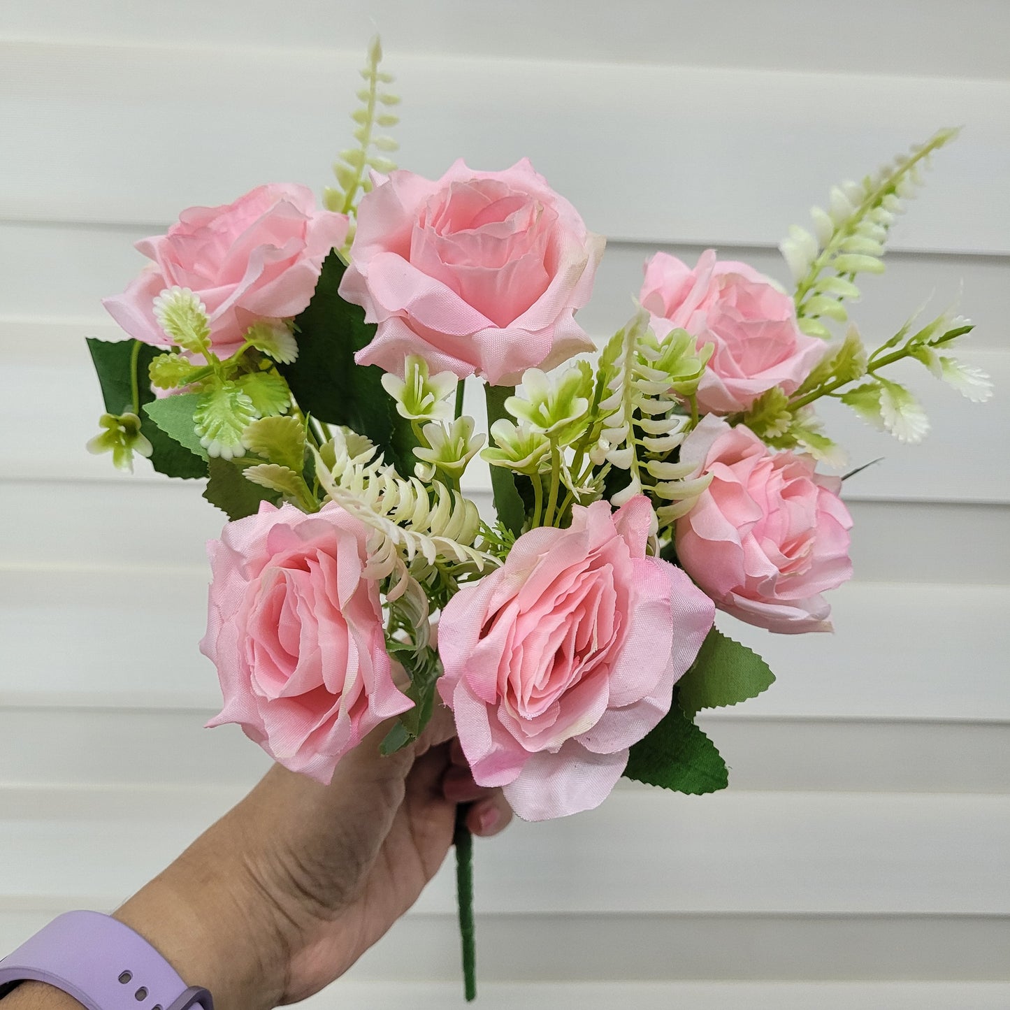 A1163 Pink Rose Bunch (6 Roses With Fillers)