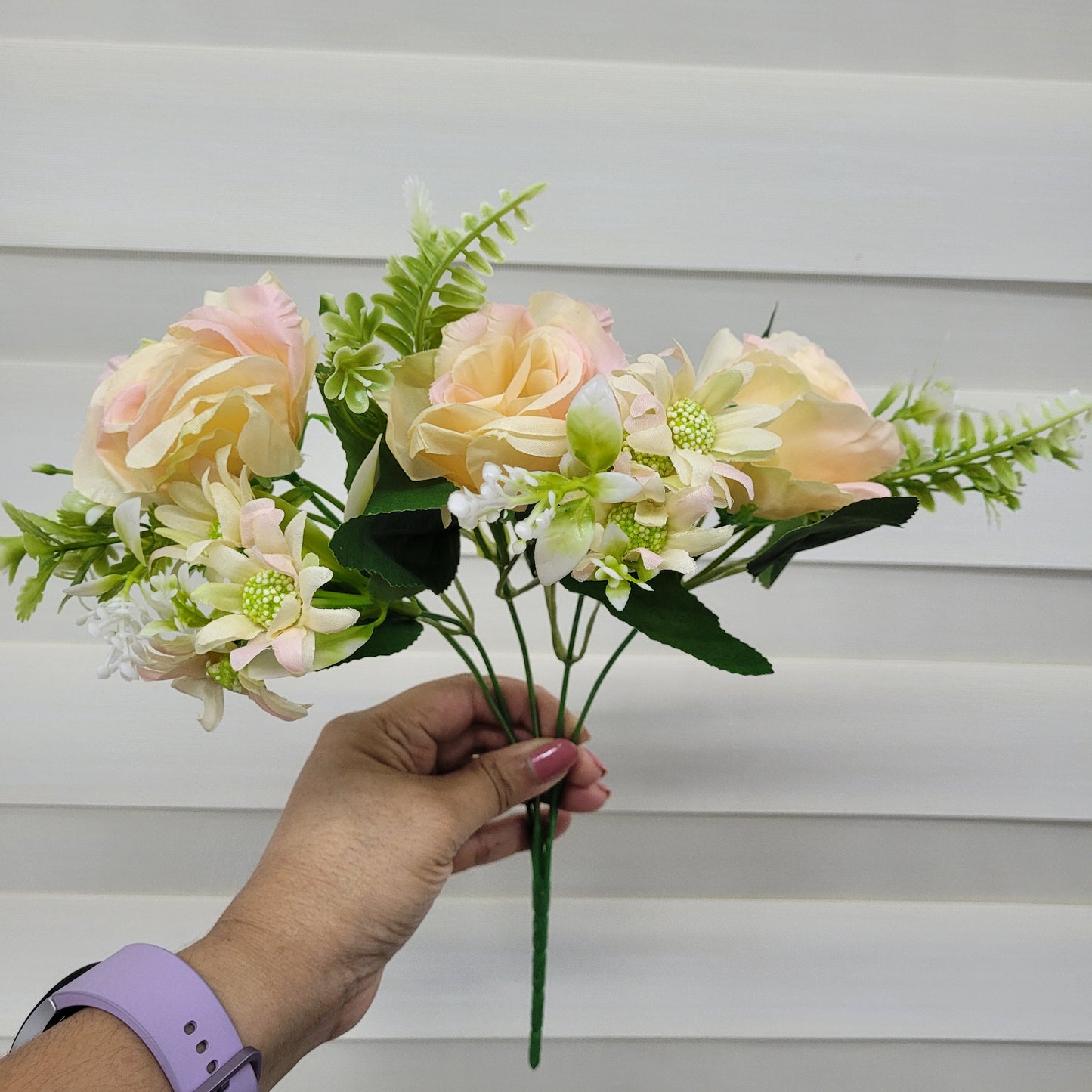 A1184 Shaded Yellow & Pink Rose Bunch (3 Roses With Fillers)