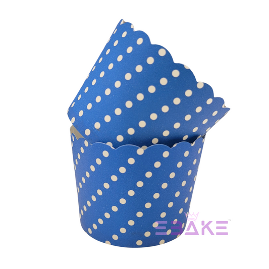 Paper Muffin Cup Dark Blue Polka Dot - Set Of 50 Pieces Medium