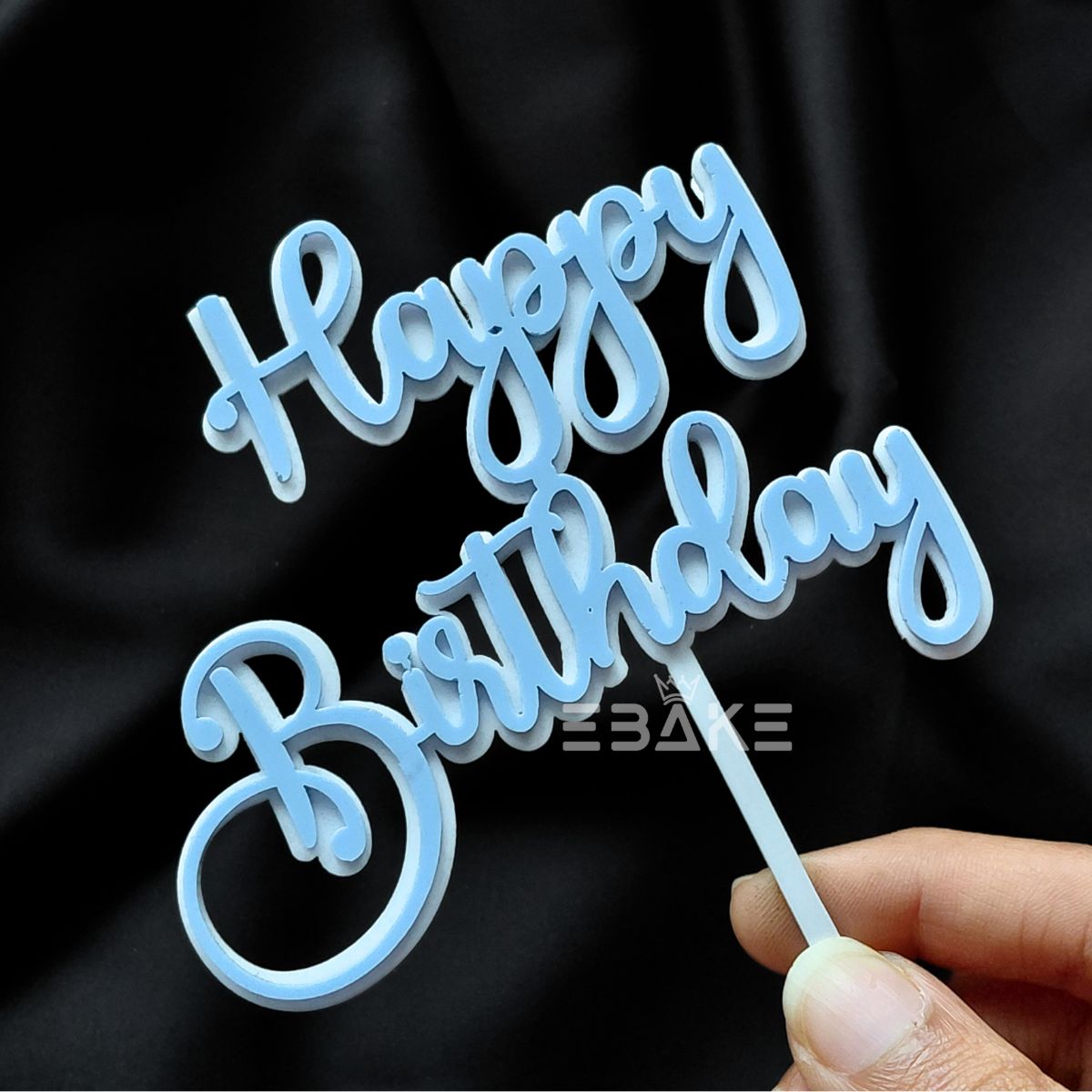 Happy Birthday Double Color Cake Topper